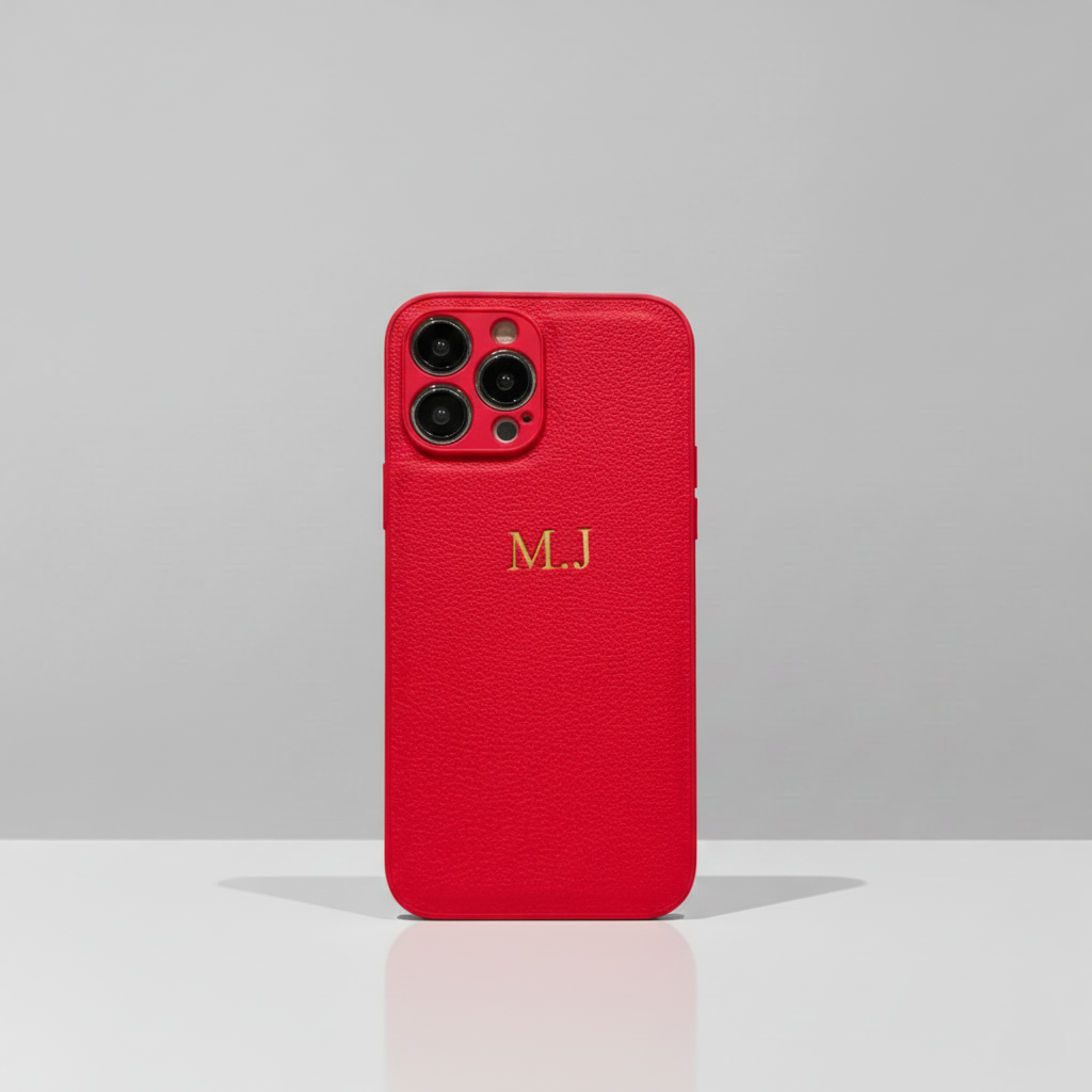 Modèle Initial Leather – Coque Personnalisée iPhone en Similicuir avec Initiales SMARTS ACCESS