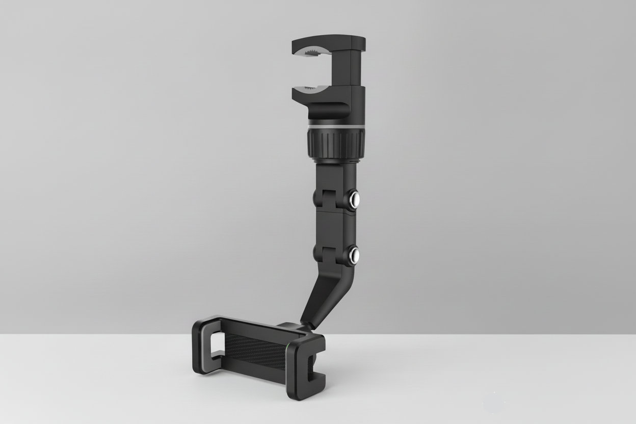 Modèle FlexMirror 360 – Support Smartphone Voiture Rétroviseur Multifonction