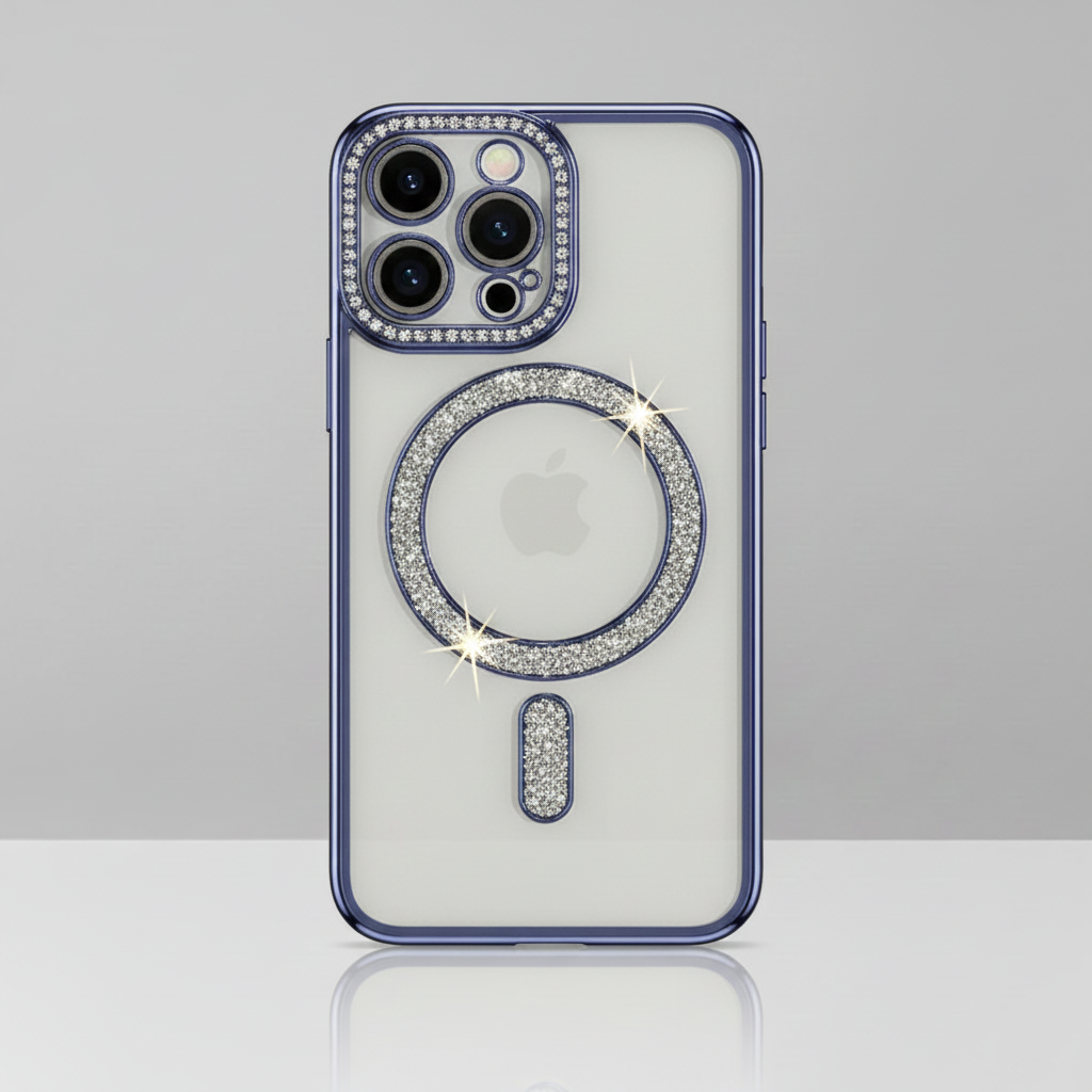 Modèle Diamond Clear – Coque Transparente Pailletée iPhone Magnétique Antichoc SMARTS ACCESS
