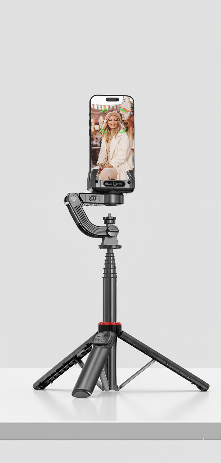 Modèle Nova – Stabilisateur Smartphone 360° avec Suivi Facial AI SMARTS ACCESS