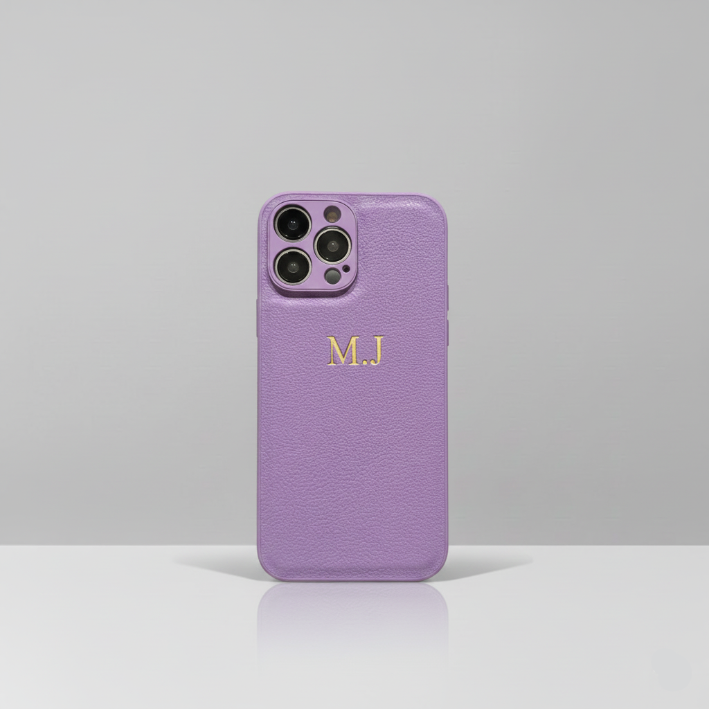 Modèle Initial Leather – Coque Personnalisée iPhone en Similicuir avec Initiales SMARTS ACCESS