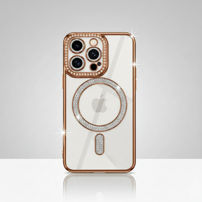 Modèle Diamond Clear – Coque Transparente Pailletée iPhone Magnétique Antichoc SMARTS ACCESS