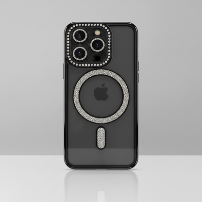 Modèle Diamond Clear – Coque Transparente Pailletée iPhone Magnétique Antichoc SMARTS ACCESS