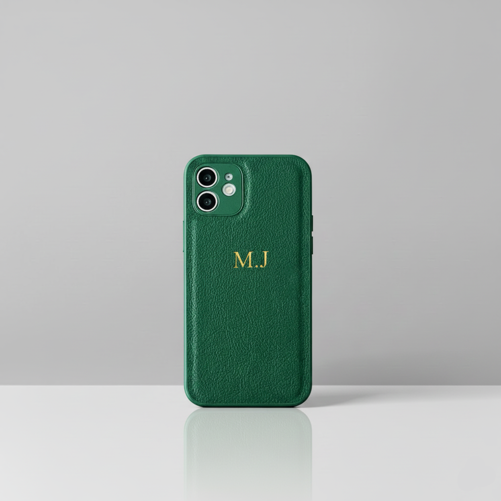 Modèle Initial Leather – Coque Personnalisée iPhone en Similicuir avec Initiales SMARTS ACCESS