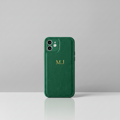 Modèle Initial Leather – Coque Personnalisée iPhone en Similicuir avec Initiales SMARTS ACCESS