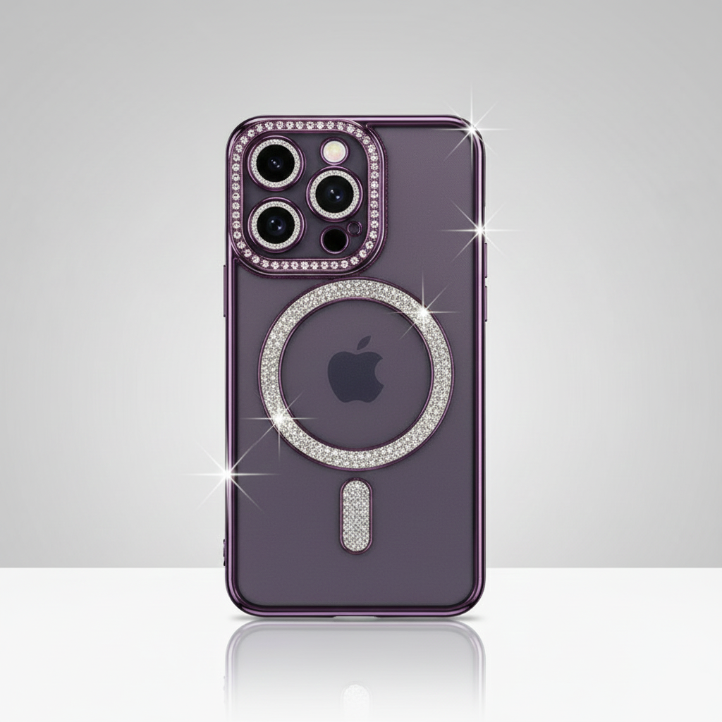 Modèle Diamond Clear – Coque Transparente Pailletée iPhone Magnétique Antichoc SMARTS ACCESS