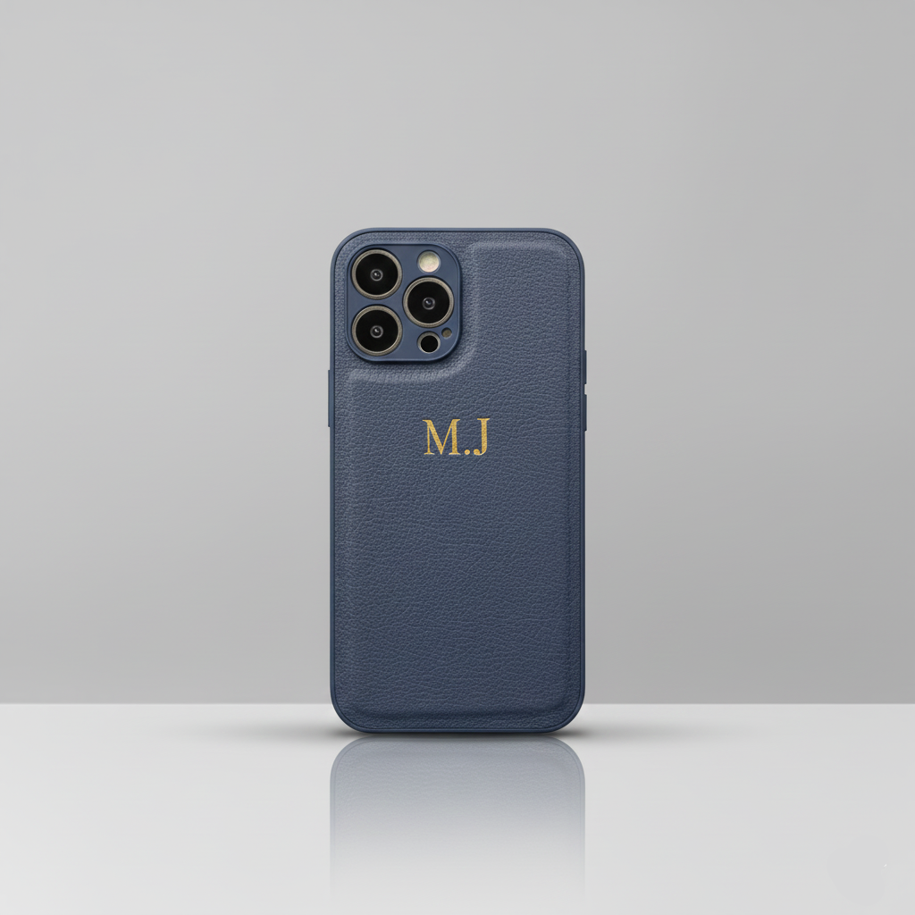 Modèle Initial Leather – Coque Personnalisée iPhone en Similicuir avec Initiales SMARTS ACCESS