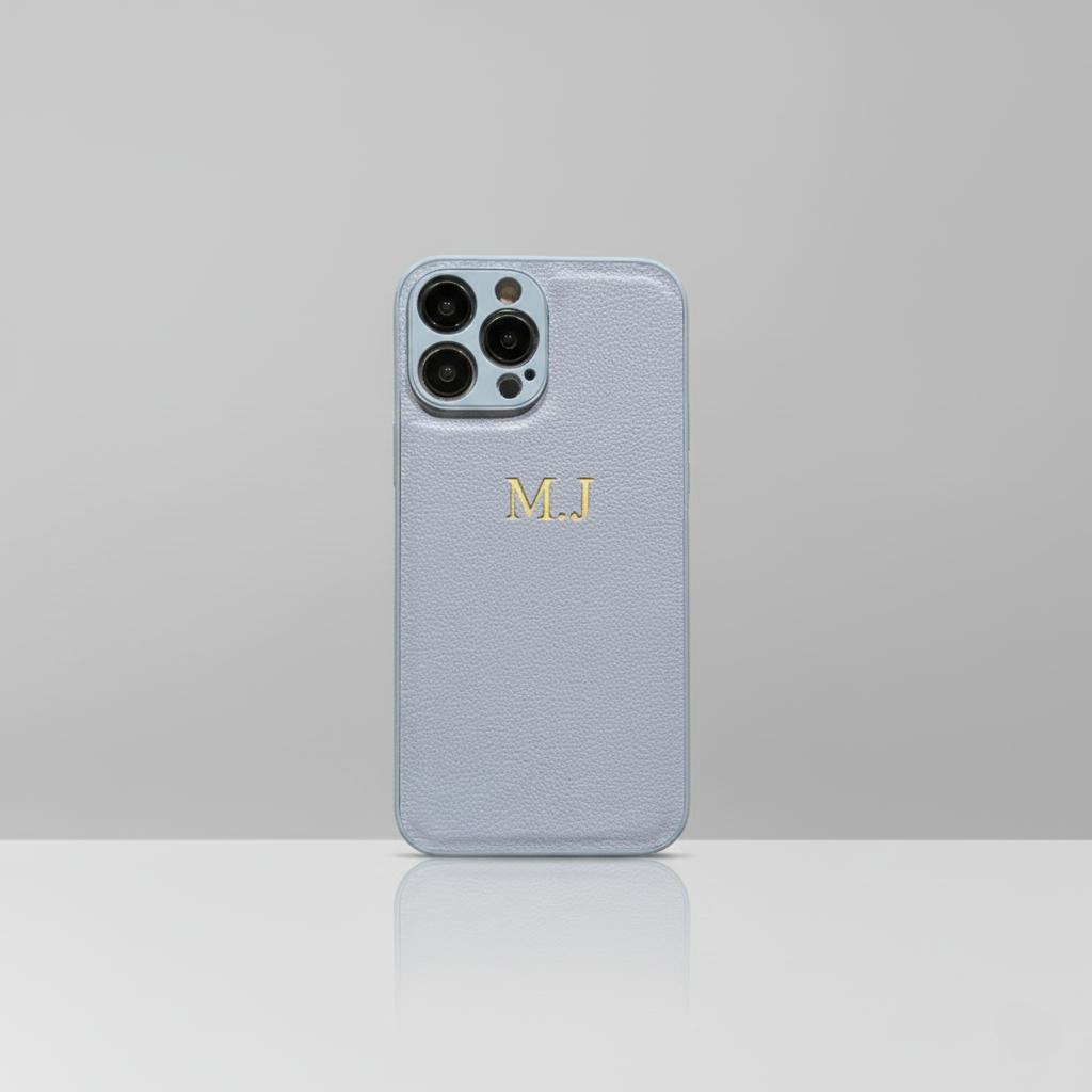 Modèle Initial Leather – Coque Personnalisée iPhone en Similicuir avec Initiales SMARTS ACCESS