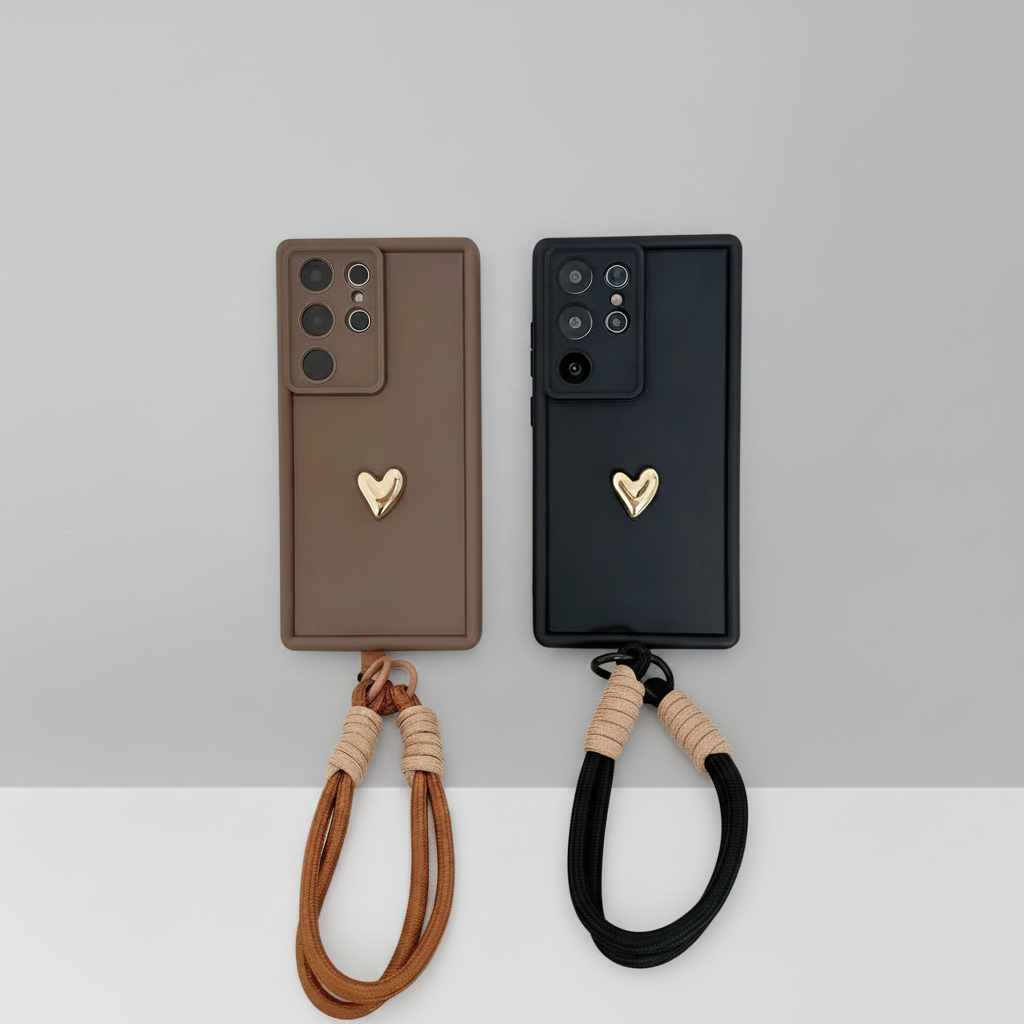 Modele_Heart_Strap_Coque_Samsung_Galaxy_avec_Cordon_et_Coeur_Dore_3D